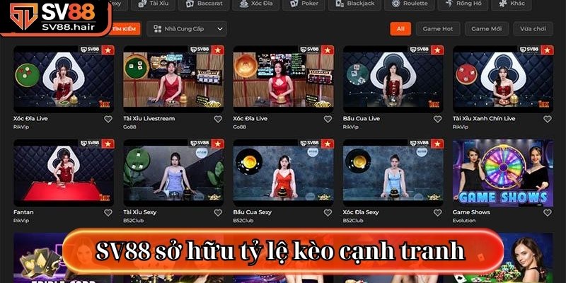 SV88 được giới thiệu là sở hữu tỷ lệ kèo cạnh tranh 